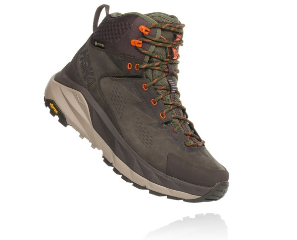 Hoka One One Kaha GORE-TEX Mens UK - Black Olive / Green Hiking Boots - SXYON2137